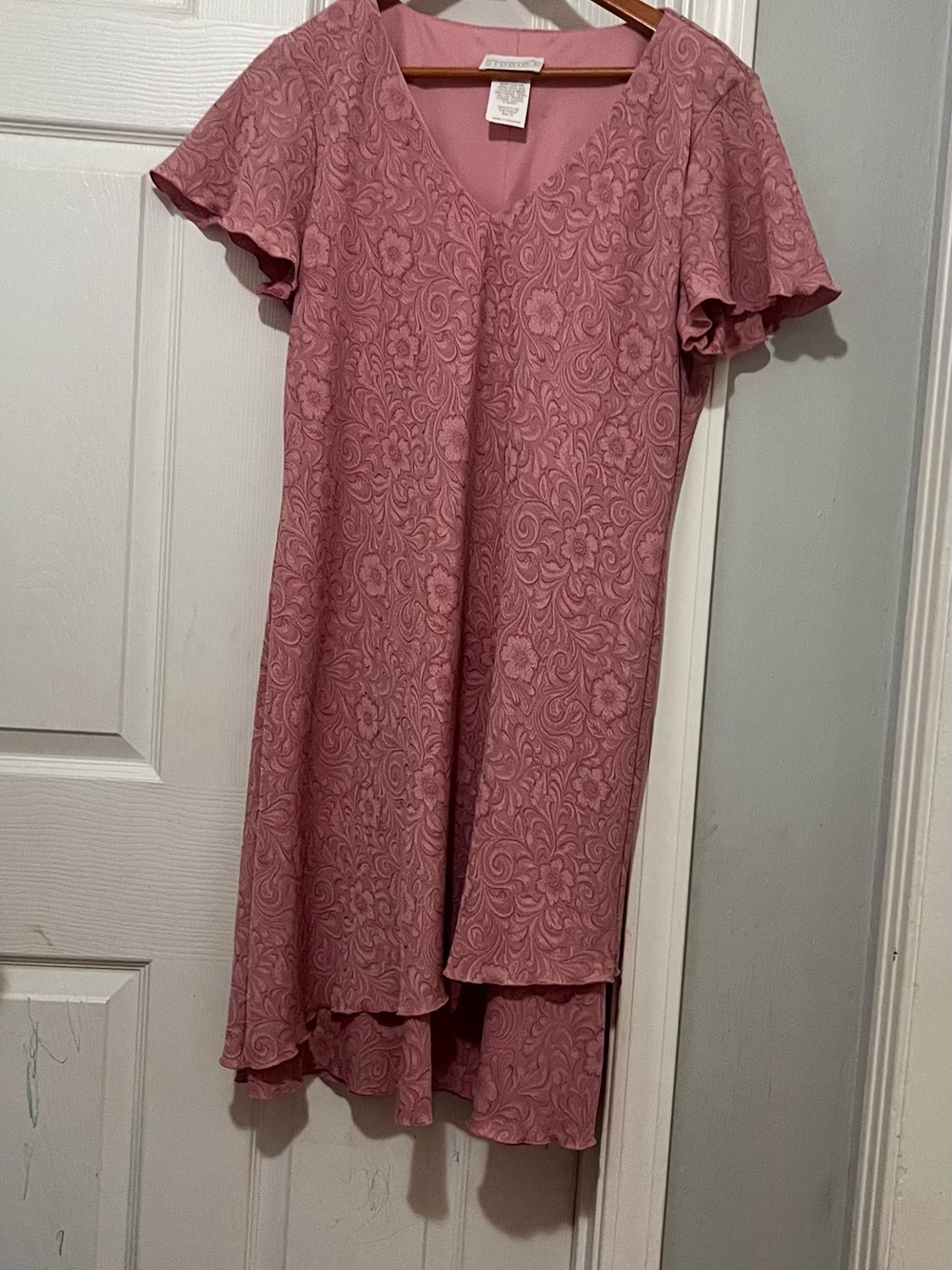 Studio I Dusty Rose Floral Lace High-Low Dress